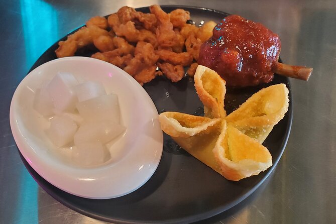 Hollywood Florida Walking Food Tour - Redwood Bar / Kitchen: mofongo, ribs, slaw, and ceviche samples