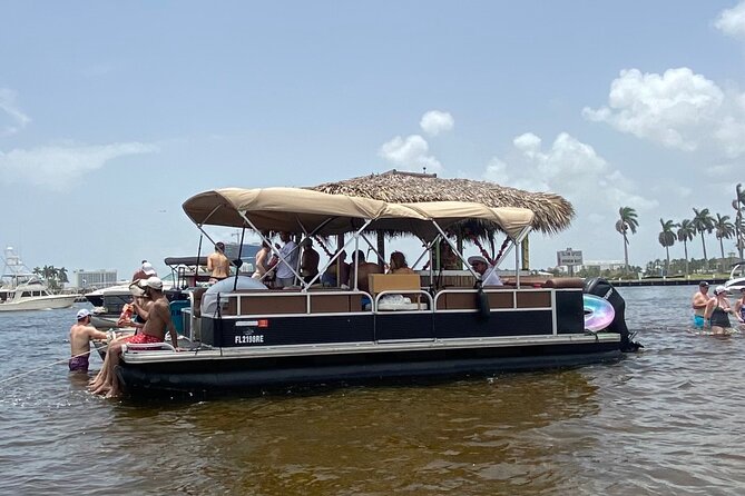 Pontoon Boat Getaway of Fort Lauderdale - Floating mats, ice, and the “this is actually comfortable” details