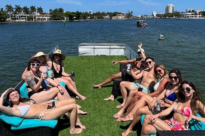 Private Double Deck Pontoon Party Cruise in Fort Lauderdale - Bluetooth sound, floats, and water toys: how your group stays in the fun lane